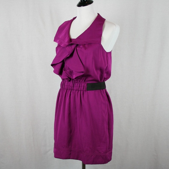 RACHEL Rachel Roy Dark Fuchsia Ruffle Dress - Picture 2 of 7